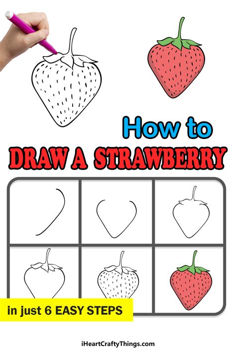 Strawberry Drawing - How To Draw A Strawberry Step By Step