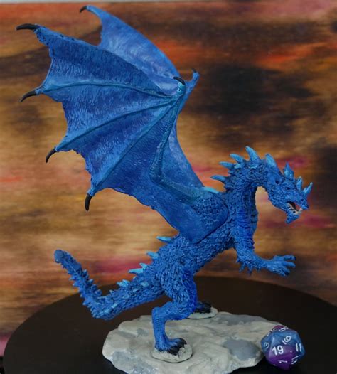 Custom-painted Adult Blue Dragon Miniature | TTRPG | Mini | DND | RPG ...