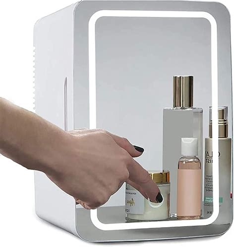 8L Mini Makeup Beauty Fridge, Portable Cosmetic Refrigerator, Makeup Mirror Skincare Fridge with ...