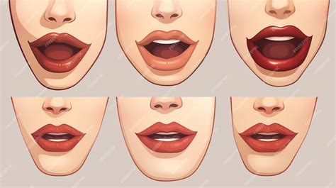 Premium Vector | A series of lips with different expressions