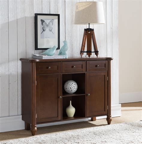 Levi Walnut Wood Sideboard Buffet Console Table with Storage Drawers ...