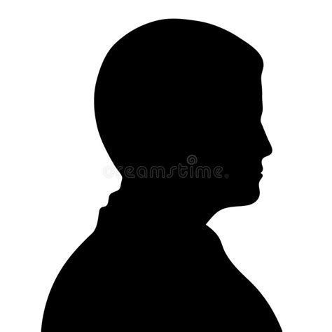 Simple Silhouette Black of a Man. Side View Profile. Isolated on White Stock Vector ...