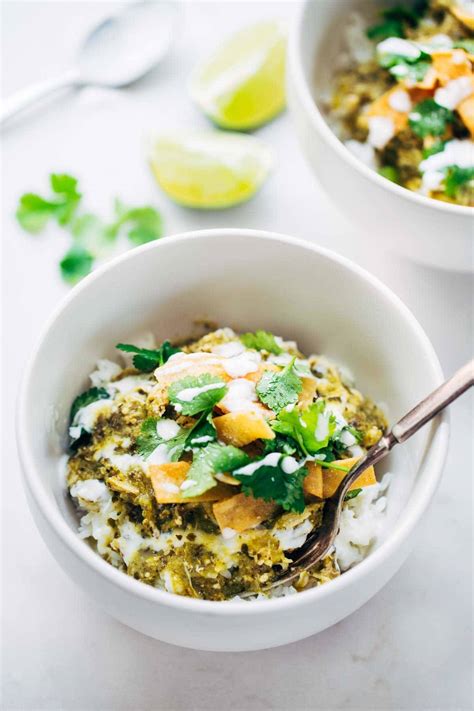 Roasted Tomatillo Chicken and Rice Bowls Recipe - Pinch of Yum