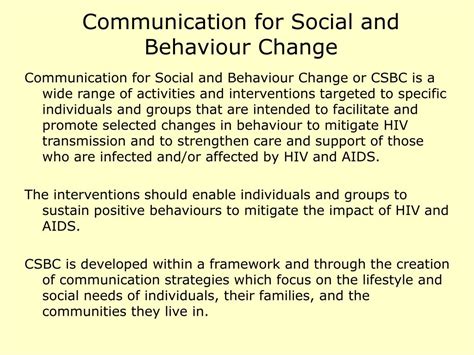 PPT - Communication for Behaviour and Social Change PowerPoint Presentation - ID:239437