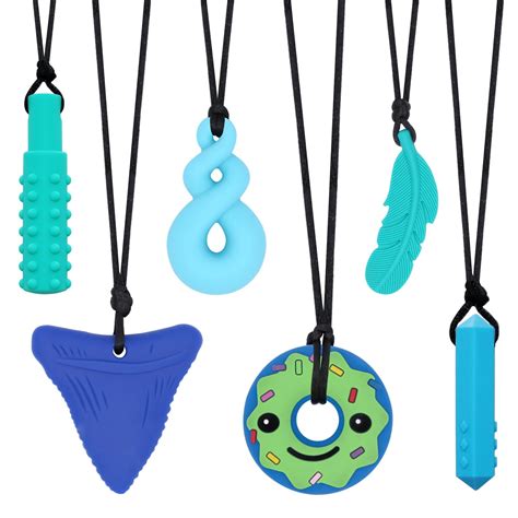 Amazon.com: Chew Necklaces for Sensory Kids, 6 PCS Sensory Chew Necklaces for Boys Girls with ...