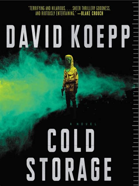 the cover of cold storage by david koepp, with an image of a man in