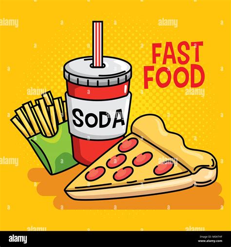 fast food stickers pop art Stock Vector Image & Art - Alamy