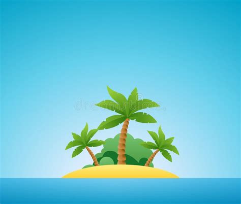 Tropical Island, Vector Nature Landscape Illustration Stock Vector - Illustration of tropical ...