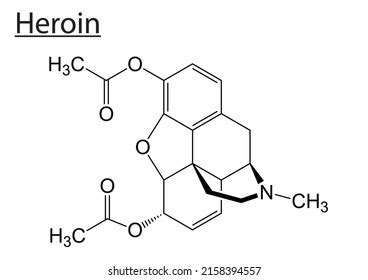 Chemical Structure Heroin On White Background Stock Vector (Royalty Free) 2158394557 | Shutterstock