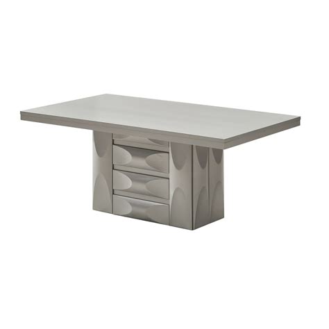 Astra Modern 71" Rectangular Pedestal Dining Table, Champagne Wood ...