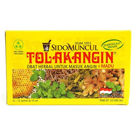 Sido Muncul Tolak Angin Herbal with Honey 12-ct, 180 Ml/ 6 fl oz (Pack of 1)- Buy Online in ...