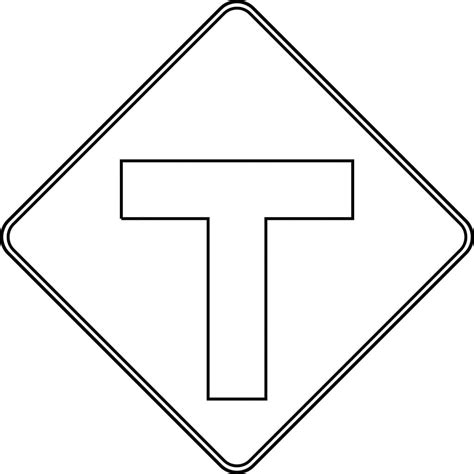 T Junction Road Sign coloring page - Download, Print or Color Online ...