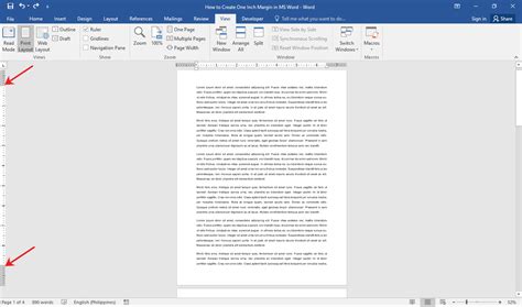 How to create one-inch margin in MS Word - OfficeBeginner