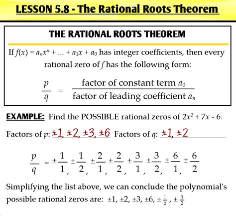 5.8 - The Rational Roots Theorem - Ms. Zeilstra's Math Classes