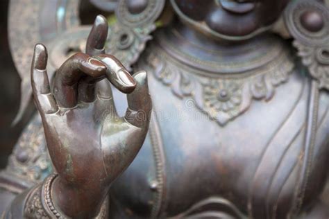 Detail of Buddha Statue with Karana Mudra Hand Position Stock Photo - Image of mudra, mental ...