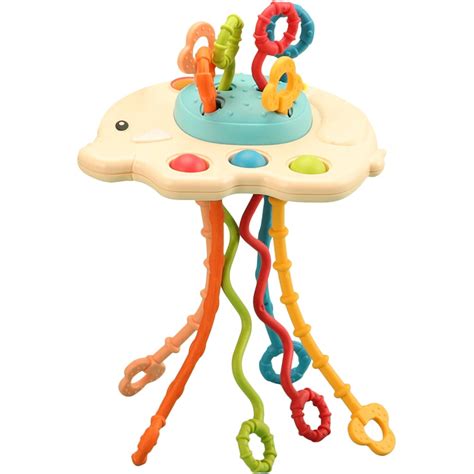 Sensory toys for toddlers 1-3 Baby Sensory Toy Silicone Pull String Toy ...