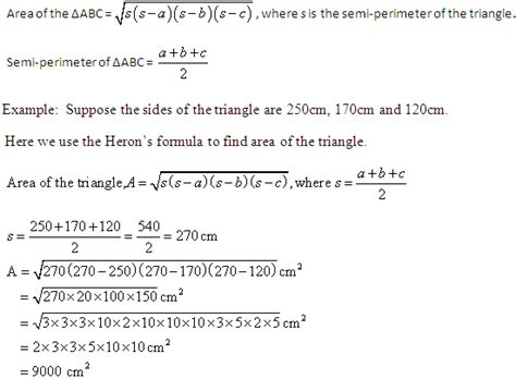 Q What is heron's formula Explain - Maths - Heron\s Formula - 1222190 | Meritnation.com