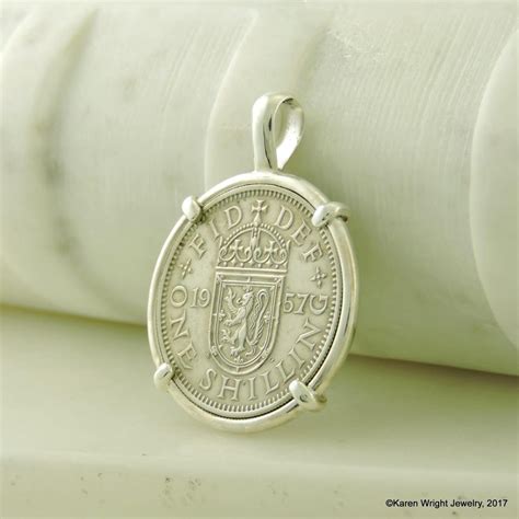 Scottish Coin Jewelry With Vintage Scottish Crest One Shilling in ...