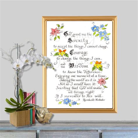 Serenity Prayer Printable Poem, Wall Art, DIY, Digital Art, Instant Download - Etsy