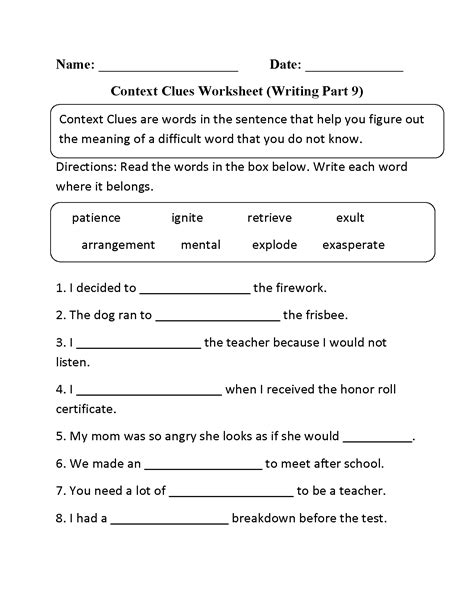 Free Printable 5Th Grade Context Clues Worksheets - Free Printable