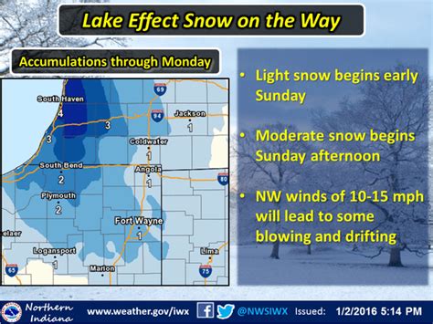 Lake Effect Snow Advisory in effect through 1 p.m. on Monday afternoon ...