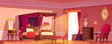 Cartoon royal bedroom with vintage furniture 24592428 Vector Art at Vecteezy