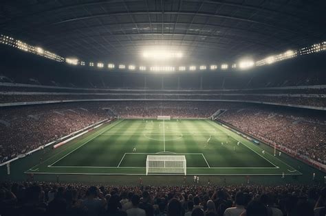 Premium AI Image | view inside soccer stadium with Fans on stadium game