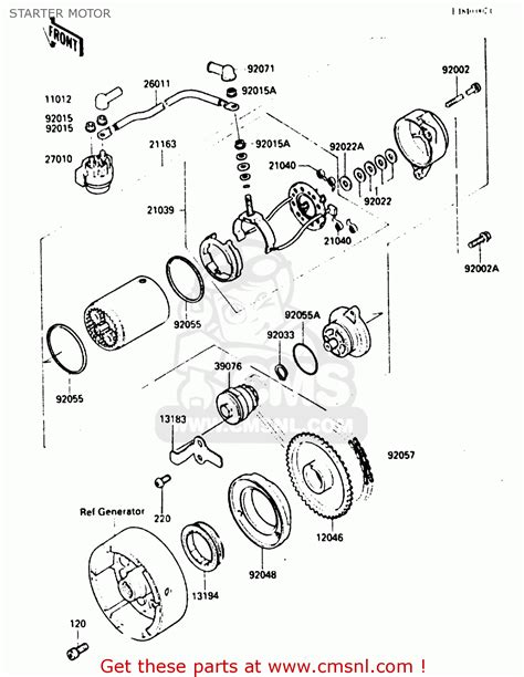 Kawasaki Klf300-a2 Bayou300 1987 Starter Motor - schematic partsfiche