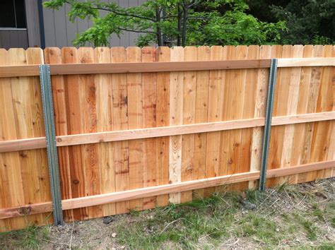 Steel Posts (?Postmaster) with Cedar Privacy Fence - Back Side | A Home for Living | Pinterest ...