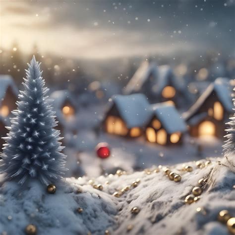 Premium AI Image | Image of a snowy Christmas landscape for background