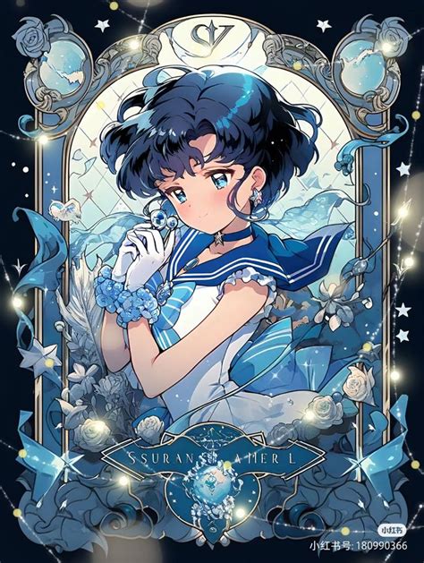 an anime character with dark hair and blue eyes, wearing a sailor ...