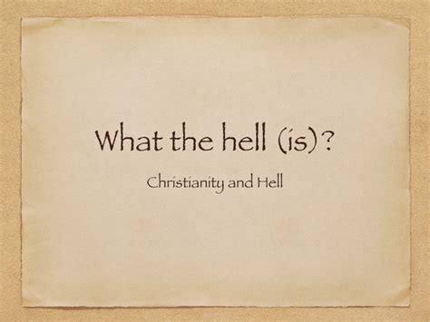 What is hell according to Christianity | Teaching Resources