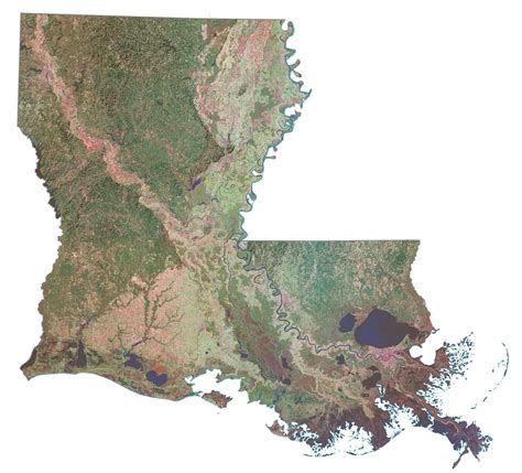 Louisiana Lakes and Rivers Map - GIS Geography