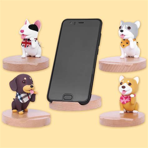 Besegad Cute Kawaii Cartoon Dog Style Wooden Smart Phone Smartphone Holder Stand Mount Bracket ...