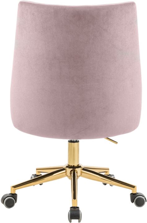 Karina Velvet Office Chair in Pink - Hyme Furniture