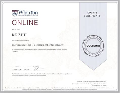 Entrepreneurship Developing Opportunity - My #50 course certificate from Coursera - KZHU.ai 🚀