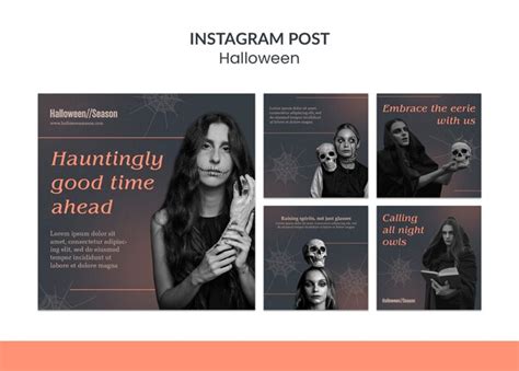 Free PSD | Halloween celebration instagram posts