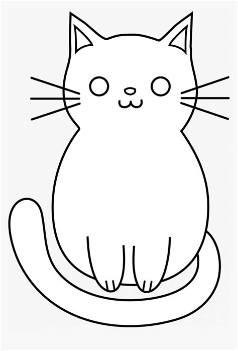 How To Draw A Cat Head Eye - Simple Cat Cartoon Drawing, HD Png Download , Transparent Png Image ...