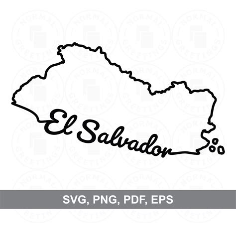 El Salvador Map Outline Shape PNG SVG Salvandoreña Simple - Etsy Canada