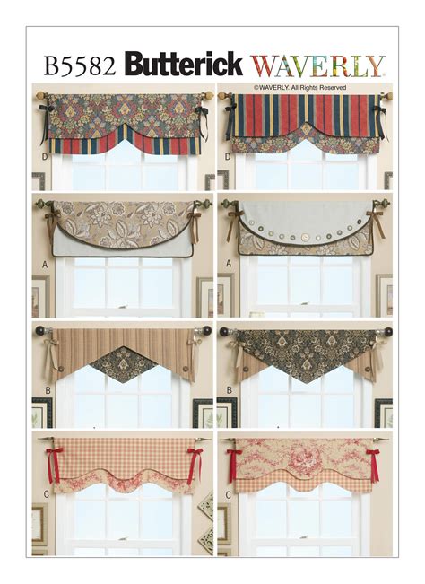 Reversible Window Valances 4 Styles Waverly Sewing Pattern | Etsy | Valance patterns, Window ...