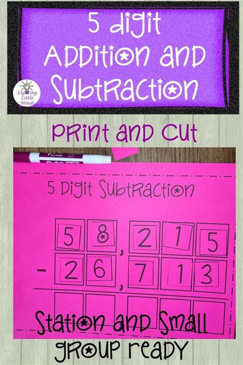 5 Digit Addition and Subtraction Stations and Worksheets | Addition and ...