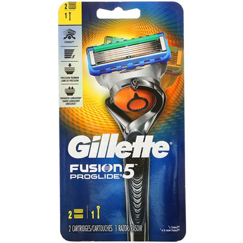 Gillette, Fusion5 Proglide, 1 Razor + 2 Cartridges - iHerb