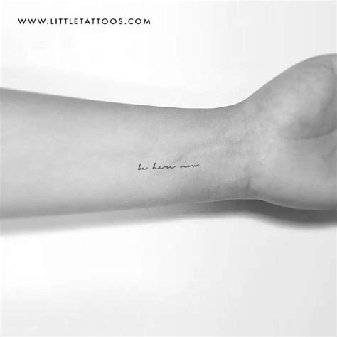 'Be here now' temporary tattoo, get it here