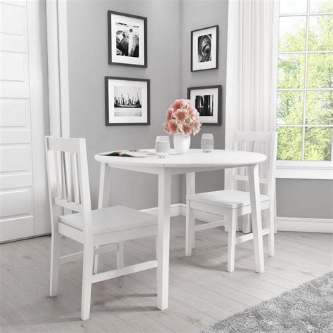 New Haven Round Drop Leaf 2 Seater Dining Table in Stone White ...