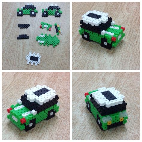 Interlocking Car | Easy perler bead patterns, 3d perler bead, Diy perler beads