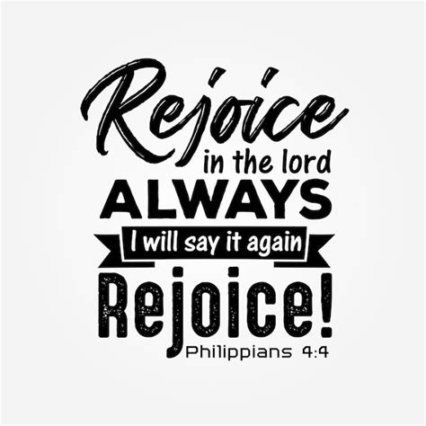 Premium Vector | Rejoice in the lord always i will say it again rejoice