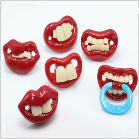 1pcs novelty teeth children child soother baby funny dummy prank Funny baby pacifiers silicone ...