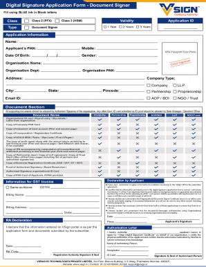 Fillable Online Digital Signature Application Form - Document Signer Fax Email Print - pdfFiller