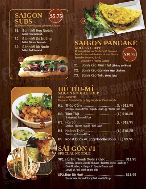 Menu - Saigon 1