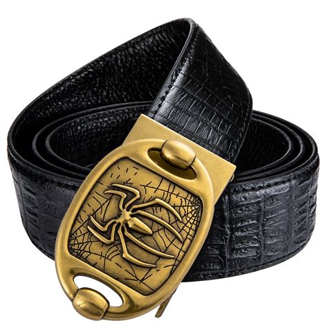 Hi tie Mens Casual Belts Classic black leather Belt for jeans luxury ...